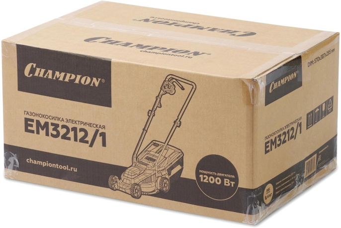 Газонокосилка электрическая CHAMPION EM3212/1,  32см, несамоходная