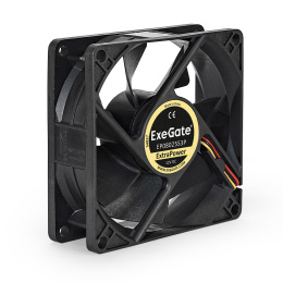 Вентилятор 12В DC ExeGate ExtraPower EP08025S3P (80x80x25 мм, Sleeve bearing (подшипник скольжения), 3pin, 2800RPM, 28dBA) EX166174RUS