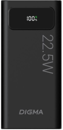 Внешний аккумулятор Power Bank Digma DGPF20A, 20000мAч, черный [dgpf20a22pbk]