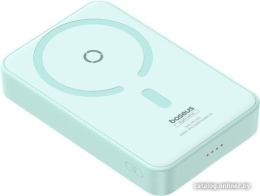 Портативное зарядное устройство Baseus P10064101333-00 MagPro Magnetic Bracket Wireless Fast-Charging 5000mAh 20W Peppermint Blue; с кабелем Type-C to Type-C 30cm White