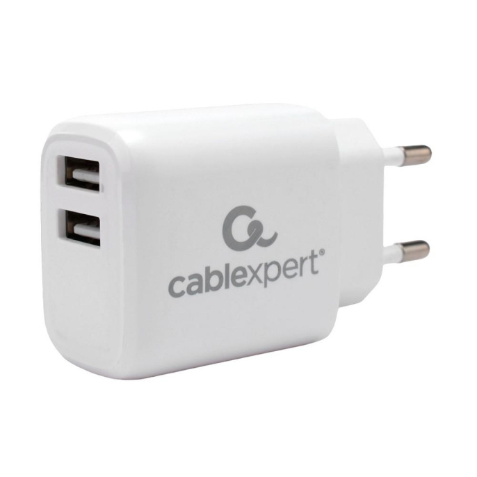 Cablexpert Зарядное устройство 10.5Вт, 2.1А, 2xUSB, белый, пакет MP3A-PC-58