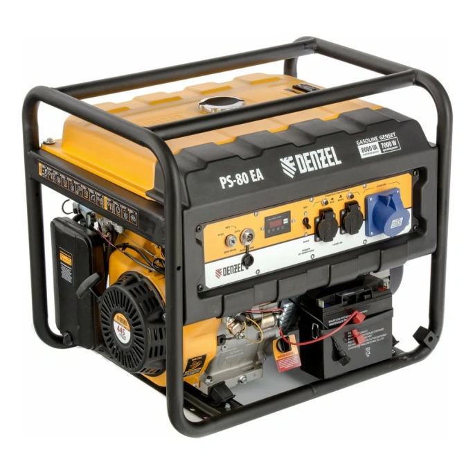 Бензиновый генератор DENZEL PS 80 EA, 8,0 кВт, 230В, 25л 946924