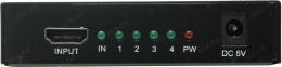 Разветвитель HDMI 1x4 Espada EDH12 с усилителем до 30м v1.4 поддержка 3D + б.п.