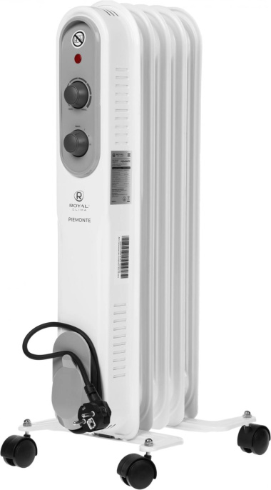 Радиатор масляный Royal Clima PIEMONTE ROR-P5-1000M 1000Вт белый/серый