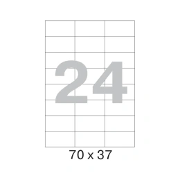 Самоклеящиеся этикетки ProMega label 70x37 мм, 24 шт. на листе, белые, 25 л. в уп. 75202