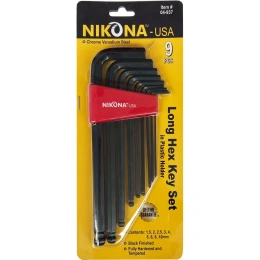 Набор шестигранных ключей NIKONA с шаровым окончанием, 9шт, 1.5-10мм 04-937