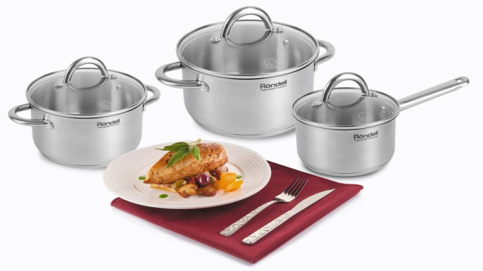 Ковш Rondell Point RDS-1309 1.4л. d=16см (с крышкой) стальной