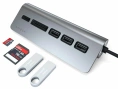 USB-концентратор Satechi Type-C USB Hub & Micro/SD Card Reader. Интерфейс USB-C. 3 порта USB 3.0 , слоты для карты памяти. Цвет серый космос.