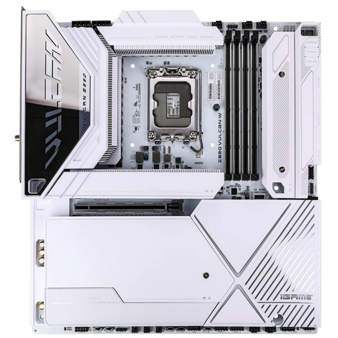 Материнская плата Colorful iGame Z890 VULCAN W V20 Z890, LGA1851, 4*DDR5, 2*PCIEx16, 1*PCIEx4, 5*M.2, 3TypeC, 6USB3.2Gen2, 4USB3.2Gen1, 4*USB2.0, 6SATA3.0, 5G, 2.5G, 2*Type-C DP, DP, HDMI, E-ATX, RTL