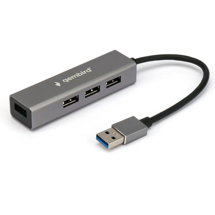 Концентратор usb 3.0 Gembird 4 порта, кабель 17см, белый, UHB-C464