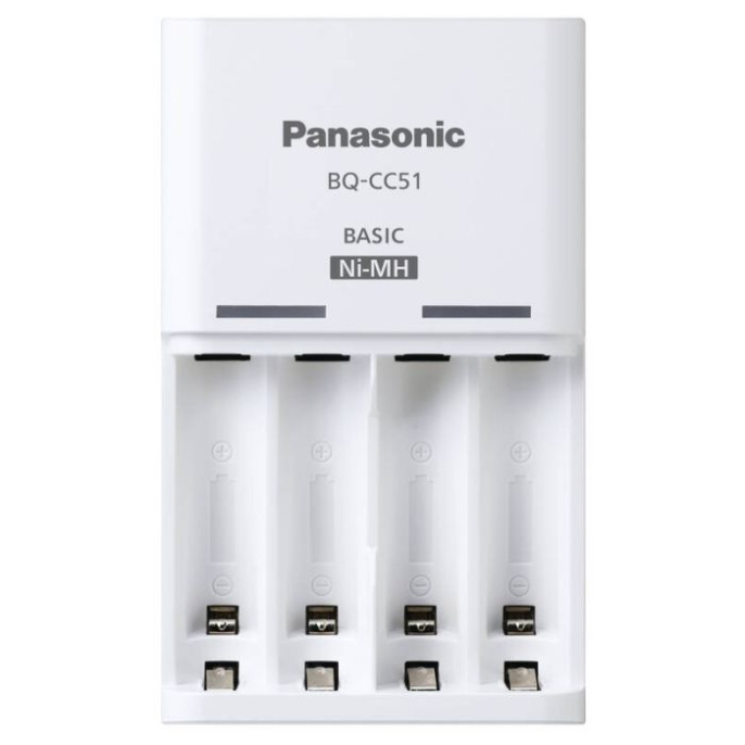 Зарядное устройство для аккумуляторов Panasonic Eneloop BQ-CC51/4xBK-3MCCE Basic Charger (K-KJ51MCD40E) (AC 100-240V 50-60Hz, фиксированная вилка, DC 3V, AA 250mA x 2, AAA 120mA x 2, AA x 2 или 4 ячейки, AAA x 2 или 4 ячейки, таймер, в комплкте 4 аккумуля