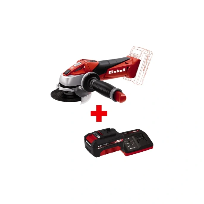 Угловая аккумуляторная шлифмашина Einhell PXC TE-AG 18/115 Li +1 аккумулятор PXC 4.0Ач + ЗУ 3А 4431110SET