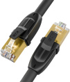 GCR Патч-корд PROF кат.7 ethernet 1.0m F/FTP, RJ45, CU, 28 AWG, литой, прямой , черный, экранированные коннекторы, GCR-52559