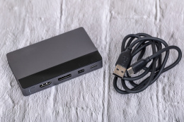 Переключатель CABLETIME CB00G (CT-PS41-GB1) 4-в-1, Mini DP / DP / HDMI / Type-C, 4K@60 Гц, 15 м, подсветка, космический серый