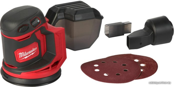 Эксцентриковая шлифмашина Milwaukee M18 BOS125-0 4933464228 14000-24000 колебаний/мин, питание: аккумулятор 18 В , частота вращения на холостом ходу: 7000-12000 об/мин, диапазон колебаний: 2,4 мм, диаметр диска