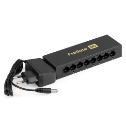 Коммутатор неуправляемый ExeGate EDES-1008D 8-портовый UTP 10/100Mbps, металлический корпус, с функцией энергосбережения EEE , настольный/настенный EX298690RUS