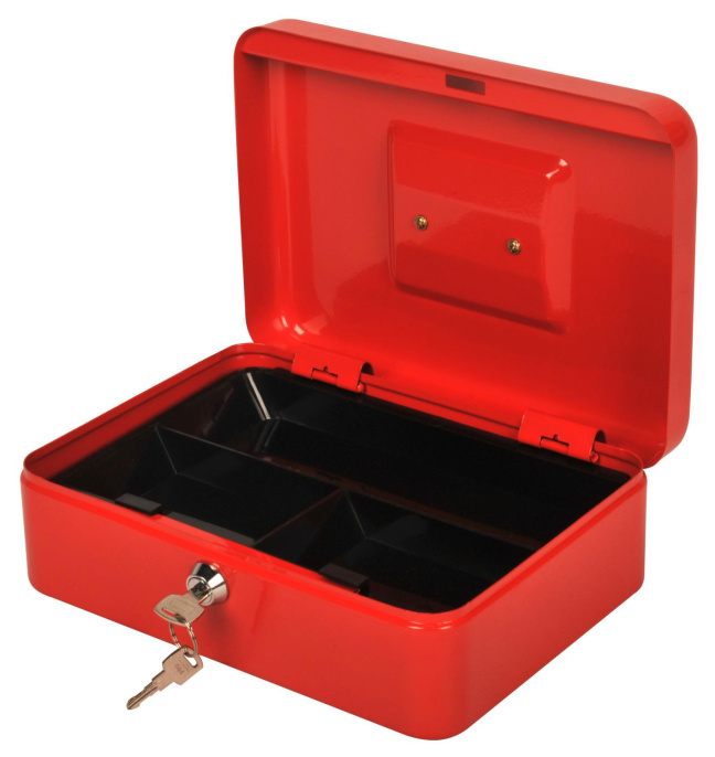 Ящик для денег Cactus CS-CB-003RD 90x250x180 ,  сталь,  красный