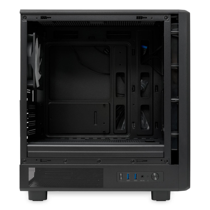 Корпус без блока питания/ Case HSPD M310, Mesh Mini-tower, Black, TG, 0.4 SPCC, 3x120mm ARGB Orbis F1 mATX, mITX 180/280/160mm 1x2.5", 1x3.5", 4xPCI 2xUSB-A 3.0 452x277x418mm (M310-TGBK-ARGB)