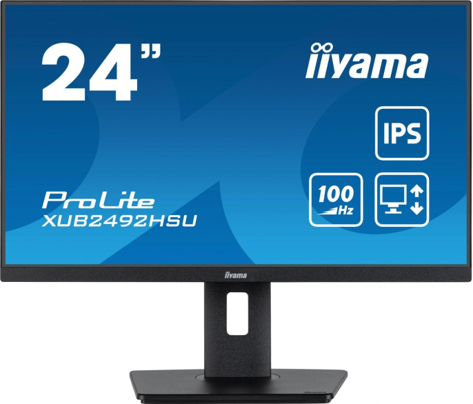23.8" Монитор Iiyama ProLite XUB2492HSU-B6, 1920x1080, IPS, 100Гц, 1хHDMI, 1хDP, черный