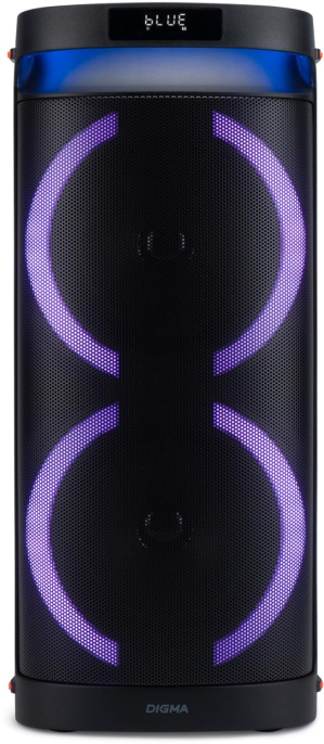Музыкальный центр Digma D-MC1750, 60Вт, с микрофоном, Bluetooth, FM, USB, micro SD, черный