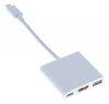 Адаптер Buro USB Type-C (m)/HDMI (f)/USB 3.0 A (f) 0.1м. белый (BHP RET TPC-HDM)