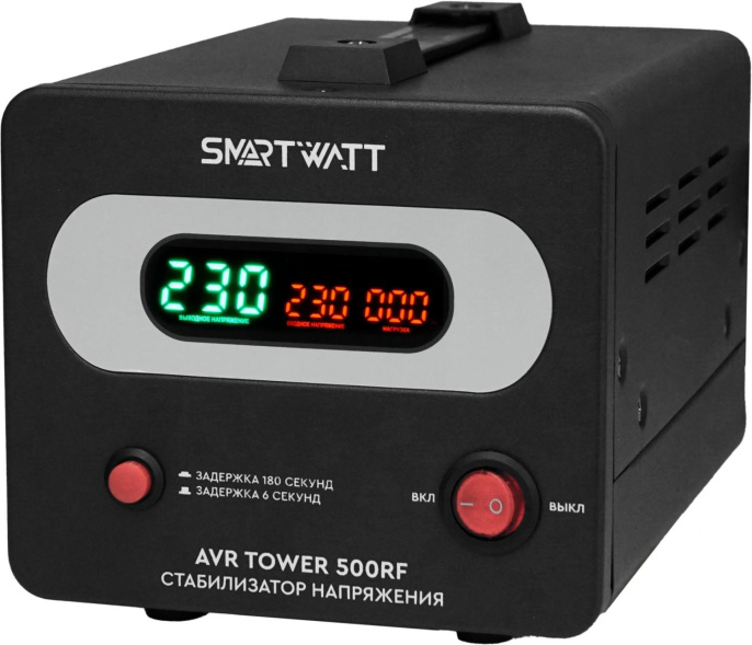 Стабилизатор напряжения SMARTWATT AVR Tower 500RF черный [4512020370006]