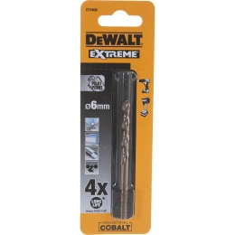 Сверло по металлу COBALT 5% 6х93х52 мм DEWALT DT4908 (DT4908 COBALT)