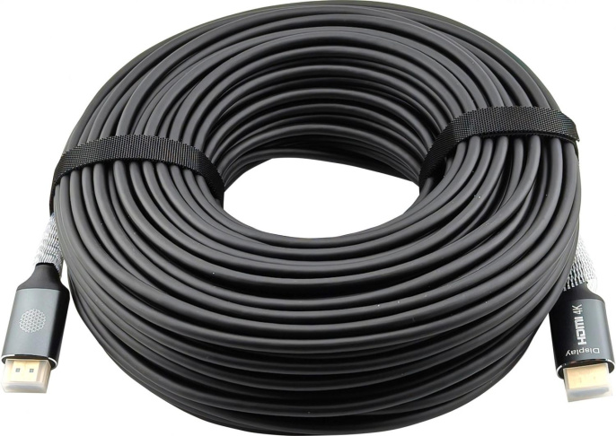 Кабель аудио-видео Cactus CS-HDMI-AOC-2-70,  HDMI (m) -  HDMI (m),  ver 2.0,  70м, GOLD,  черный