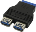 Espada Переходник с материнской платы Ei20U32, 20pin female на 2 порта USB 3.0 female Ei20U32 45366