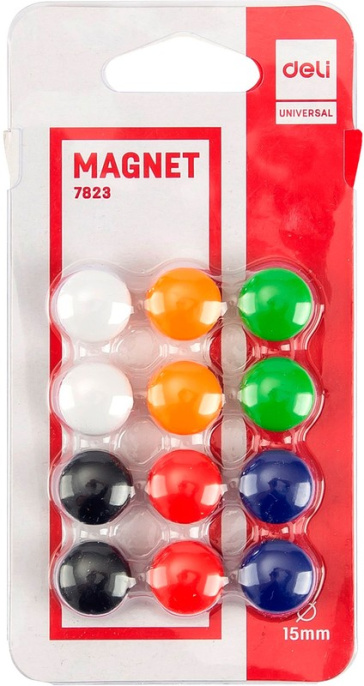Магнит Deli E7823 E7823 для досок ассорти d15мм (упак.:12шт)