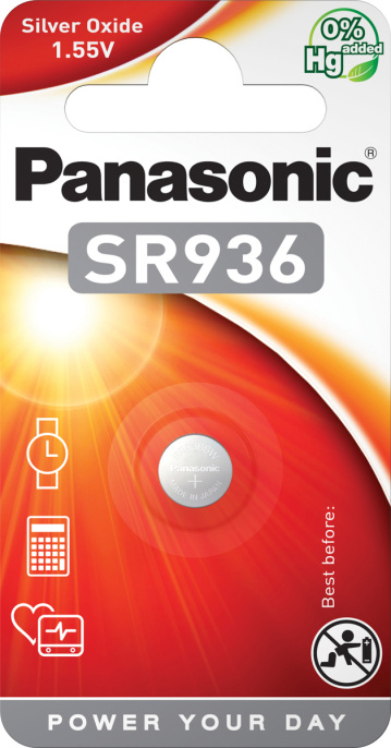 Батарейка Panasonic SR936 EL BL1 (SR-936EL/1B) (часовая, напряжение: 1.55 В, емкость: 70 мАч)