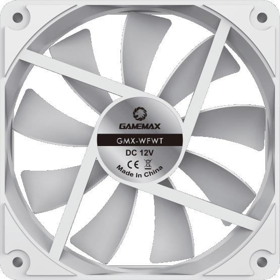 Вентилятор 120mm GameMax GMX-WFWT 3пин, 120x120x25mm, 23дБ, 1100об/мин White