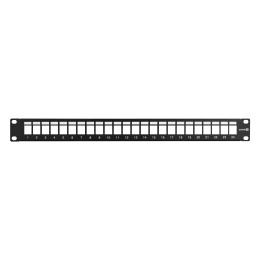 Патч-панель модульная ExeGate EPPB-19-24-STP 19", STP, 24 port, наборная, экранированная, 1U, RoHS, с кабельным органайзером, Black, RTL EX297321RUS