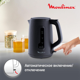 Чайник электрический Moulinex Morning BY2M0810 1.7л. 2400Вт черный корпус: пластик 7211419022