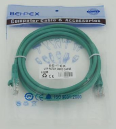Патч-корд cat.5E molded 2м зеленый RJ-45 m -RJ-45 m упак.:1шт LANMASTER