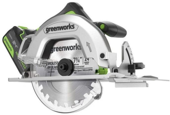 Циркулярная пила дисковая Greenworks GD24CS ручная D диска.:185мм 1500907CUG