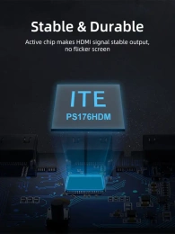 Кабель-адаптер CABLETIME CP10B (CT-C160-PU31-CMHDFn1-S0.2) 0.2 м, USB Type-C - HDMI, 4K/60 Гц, коаксиальный, нейлоновый