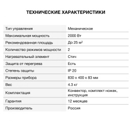 Конвектор StarWind SHV1020,  2000Вт,  белый