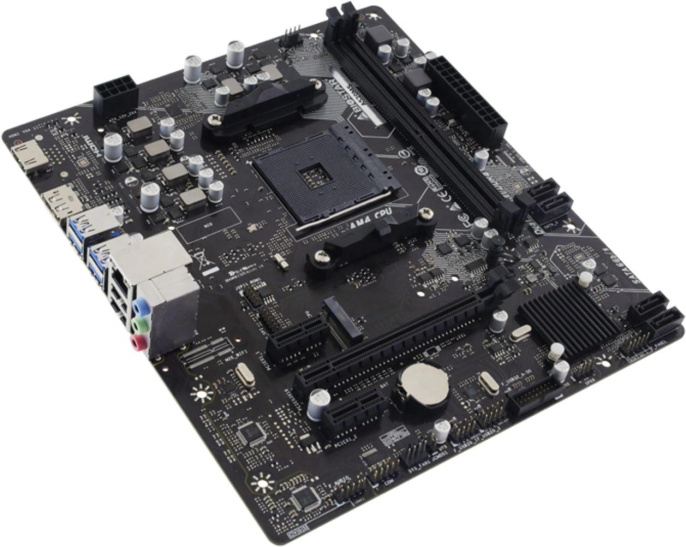 Материнская плата Biostar A520MS Soc-AM4 AMD A520 2xDDR4 mATX AC`97 8ch 7.1 GbLAN RAID+HDMI+DP