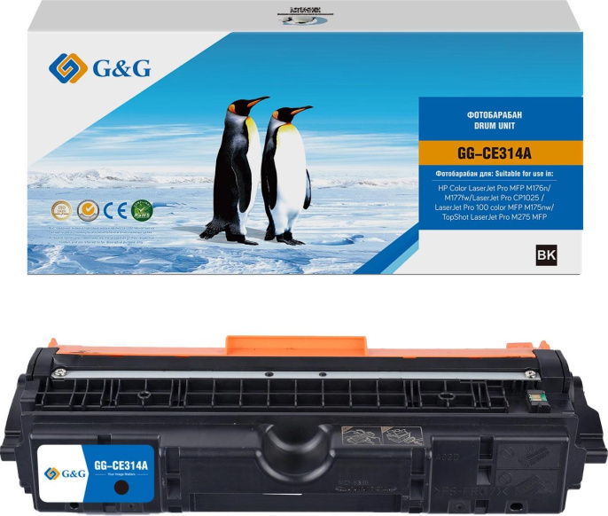 Блок фотобарабана G&G Universal CE314A цветной цв:14000стр. для CLJ Pro MFP M176n/M177fw/CP1025 /100 color MFP M175nw/TopShot M275 MFP [gg-ce314a]