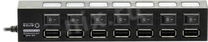 5bites HB27-203PBK Концентратор 7*USB2.0 / БП 5В-2А / 1M / BLACK