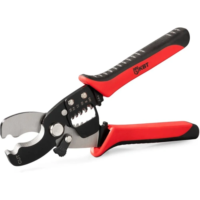 Кабельные ножницы КВТ MC-06 серия ПРАКТИК для резки проводов ∅ до 15 мм с функцией снятия изоляции 85934