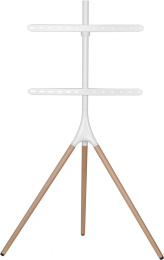 Подставка для телевизора Cactus CS-ST1246WTBCH, 45-65", напольный, белый  / береза