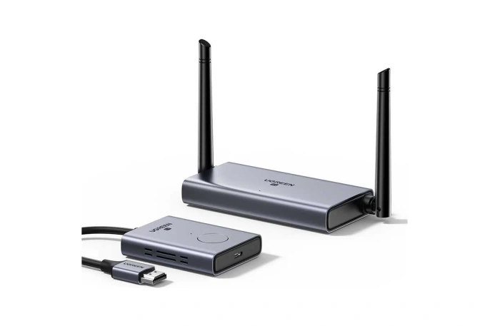 Беспроводной удлинитель HDMI сигнала UGREEN CM506 50633A Wireless HDMI Extender Transmitter + Receiver 50м. Цвет: серый космос