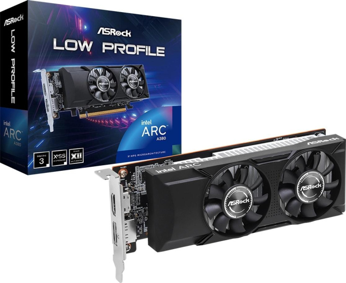 Видеокарта Intel Arc ASRock A380 Low Profile 6GB A380 LP 6G 6GB GDDR6 HDMI+DP RTL