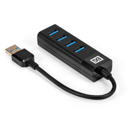 USB-Хаб (концентратор) 4-в-1 ExeGate DUB-4TP (кабель-адаптер USB3.0 --> 4xUSB3.0, Plug&Play, черный) EX296925RUS
