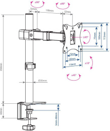 Настольный кронштейн для монитора ArmMedia LCD-T02 VESA75/100 15-32" 7кг 10220