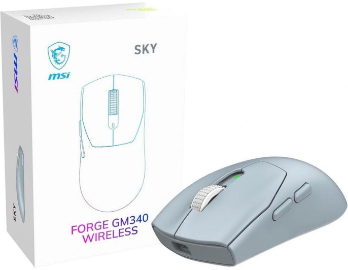 Мышь MSI Forge GM340 голубой оптическая 12000dpi беспров. BT/Radio USB 5but S12-4301770-HH9
