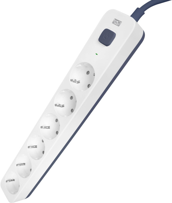 Сетевой фильтр POWERCOM SP-06W 3,0М, 3м, белый/серый