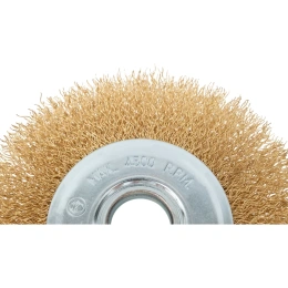 Щетка для УШМ, 125 мм, посадка 22,2 мм, плоская, латунированная витая проволока Gigant G-12530L